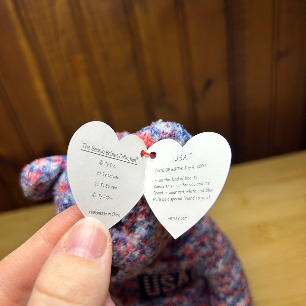Ty Multicolor USA Bear Plush with Tag Defects! - Picture 5 of 12